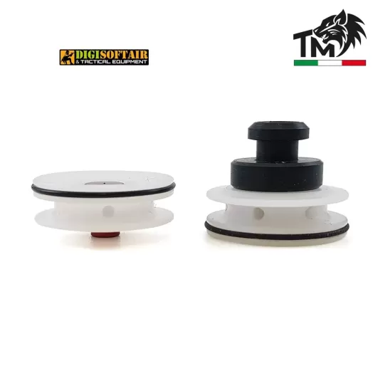 Top Max Testa pistone bianca con cuscinetto in derlin TPBMM-D