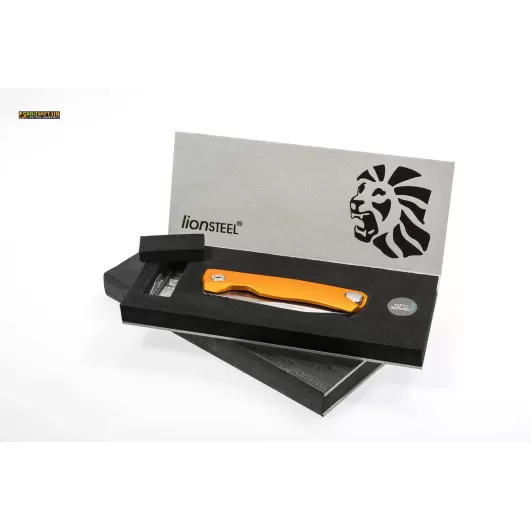 Lionsteel ROK EDC Manico arancione lama nera