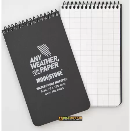 Modestone Black Notebook 76x130 50 sheets squared A103