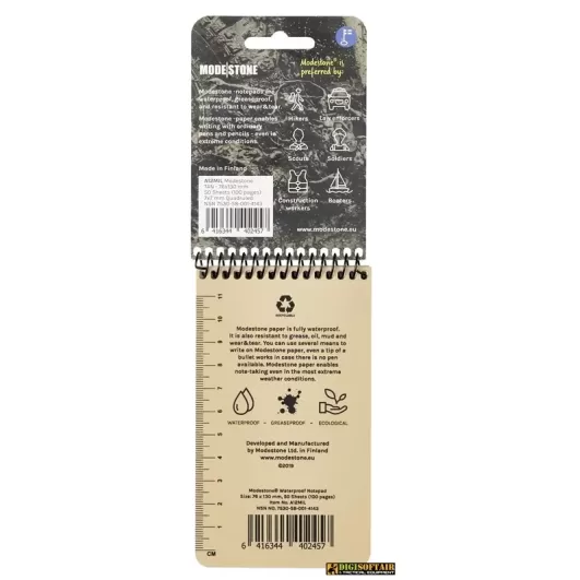 Modestone Millitary Model Notepad Tan 76x130 pagine a quadretti