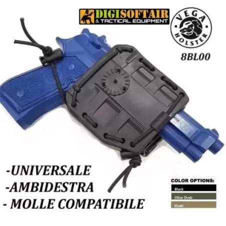 Vega Holster Bungy Holster 8BL00 Black Universal Ambidextrous