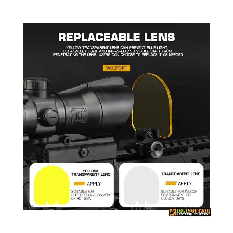 Flip-up QD Scope Lens / Sight Shield Protector Wosport Black