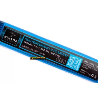 Lipo 7.4V 1300mAh 25C Stock Tube Type T-Plug Nimrod 2