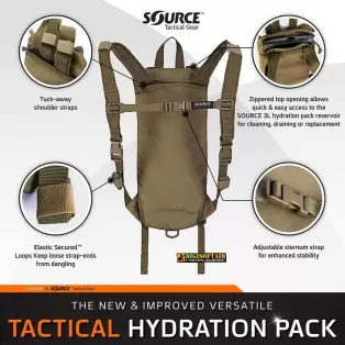 Tactical 3L Hydration Pack COYOTE BROWN SOURCE 2