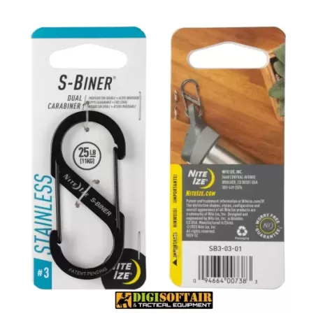 S-Biner Dual Carabiner Stainless Steel Nite Ize n3 black