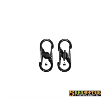 Nite Ize S-Biner MicroLock 2-pack, SS Black, LSBM-01-2R3
