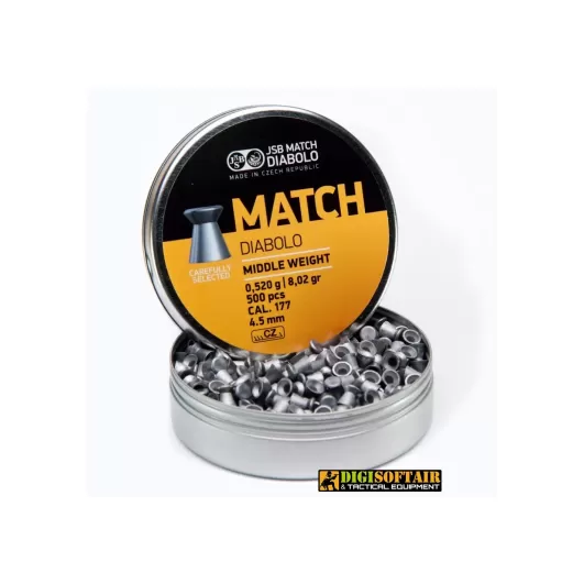 Jsb Diabolo Match Middle Yellow Leads 500pcs 4.5mm 0,52g