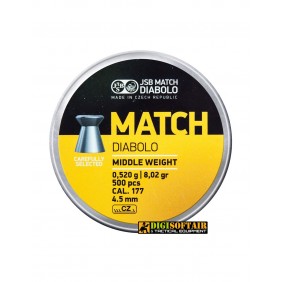 Jsb Diabolo Match Middle Yellow Leads 500pcs 4.5mm 0,52g