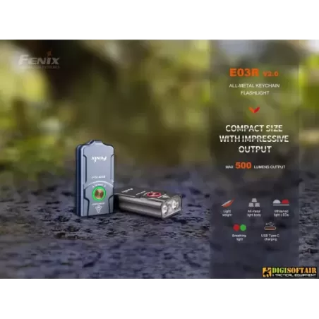 Fenix E03R V2 Keychain Flashlight 500 lumens