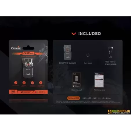 Fenix E03R V2 Keychain Flashlight 500 lumens