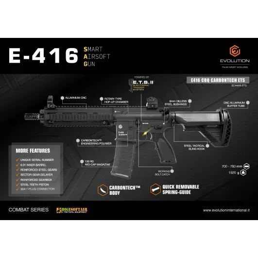 Evolution E-416 ETS Carbontech con centralina programmabile