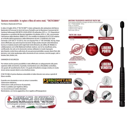 Tactic 580 Extensible stick For civil use by defence system