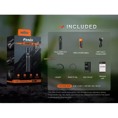 Fenix E28R V2 1700 lumens led ricaricabile