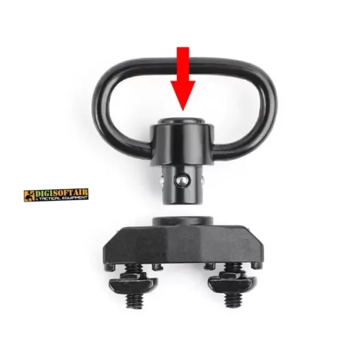 METAL gancio cinghia QD con attacco KEYMOD/M-LOK NERO