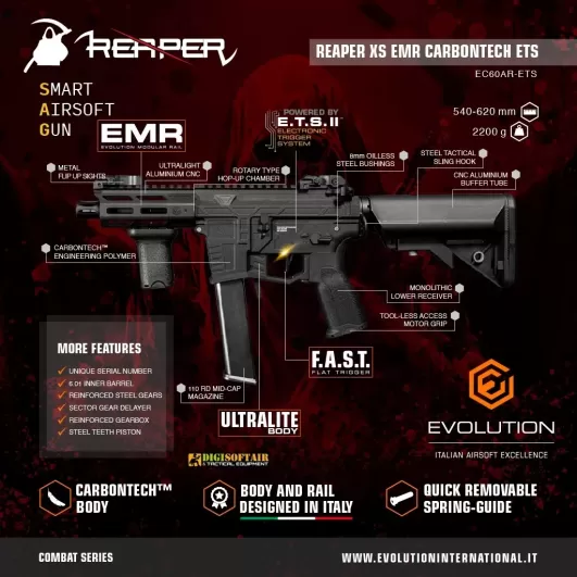 Evolution Reaper XS EMR Carbontech ETS EC60AR-ETS