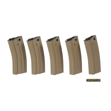 Specna Arms Set of 5 Hi-Cap 300 BB Magazines for M4/M16