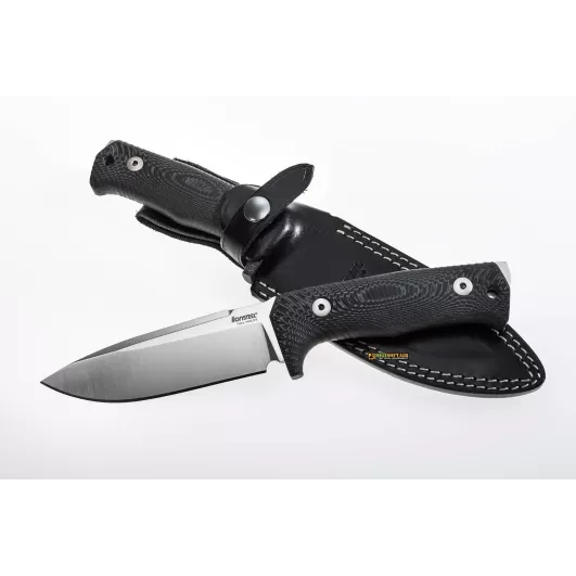 Lionsteel Fixed blade tactical knife - Black Micarta, Satin blade finish T5 MI