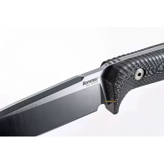 Lionsteel Fixed blade tactical knife - Black Micarta, Satin blade finish T5 MI