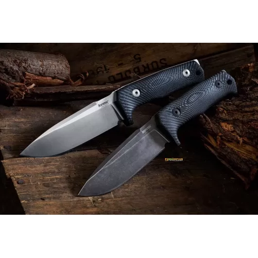 Lionsteel Fixed blade tactical knife - Black Micarta, Satin blade finish T5 MI