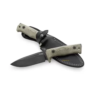 Lionsteel Fixed blade tactical knife - Green Micarta, Black blade finish T5B CVG 2