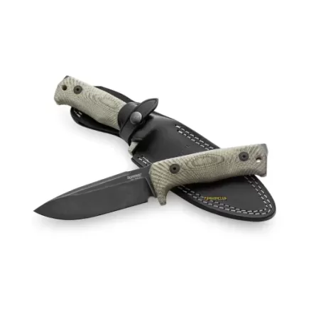Lionsteel Fixed blade tactical knife - Green Micarta, Black blade finish T5B CVG Lionsteel Fixed blade tactical knife - Green Micarta, Black blade finish T5B CVG