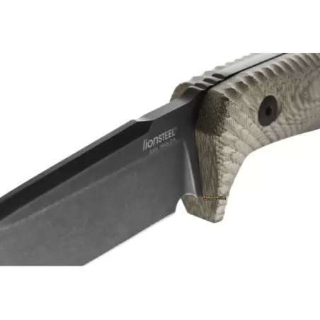 Lionsteel Fixed blade tactical knife - Green Micarta, Black blade finish T5B CVG Lionsteel Fixed blade tactical knife - Green Micarta, Black blade finish T5B CVG
