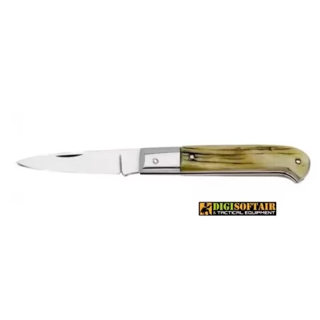  Caltagirone Corno grezzo con testina inox 23cm, coltello artigianale 