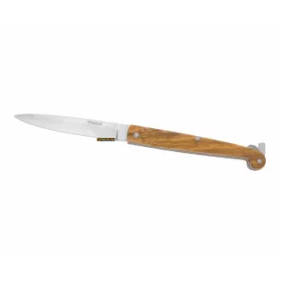 Siciliano a pompa lama satinata OLIVO 29cm, coltello artigianale di Piscitelli