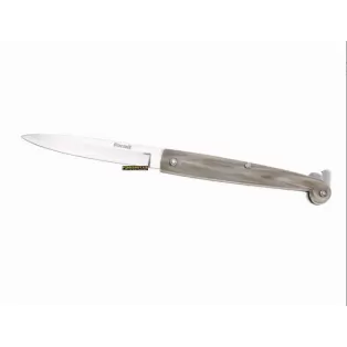 Sicilian pump polished blade with horn 22cm, artisan knife by Piscitelli
