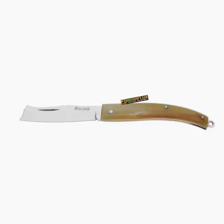Mozzetta Rasolino 15cm con Corno, coltello artigianale di Piscitelli