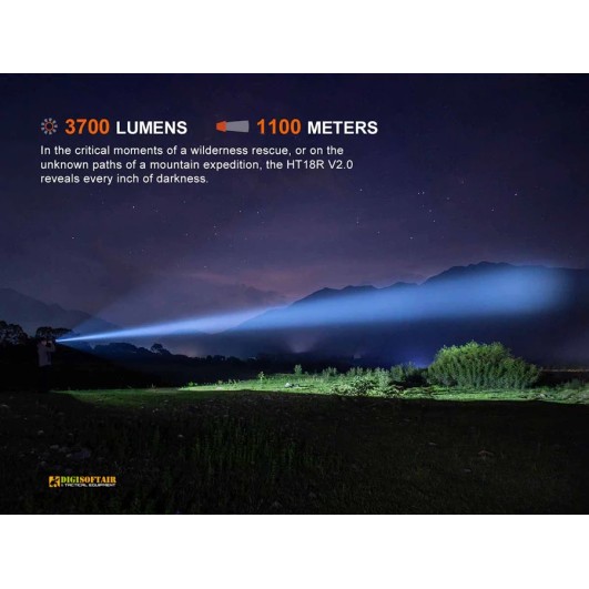 Fenix HT18R V2.0 — long-distance rechargeable flashlight 3700 lm