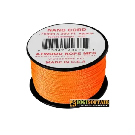 Atwood Rope Nano Cord Neon Orange 300ft