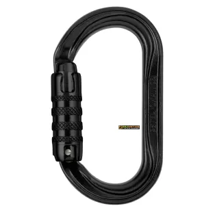 Petzl Black Carabiner OXAN, oval, TRIACT-LOCK