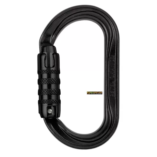 Petzl Black Carabiner OXAN, oval, TRIACT-LOCK