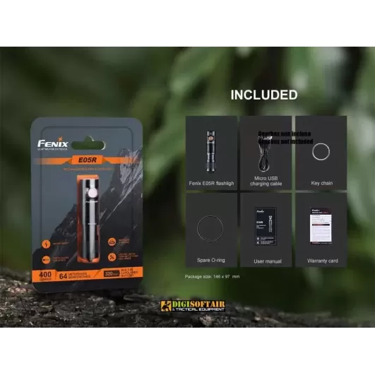 Fenix E05R Torcia portachiavi da 400 lumen