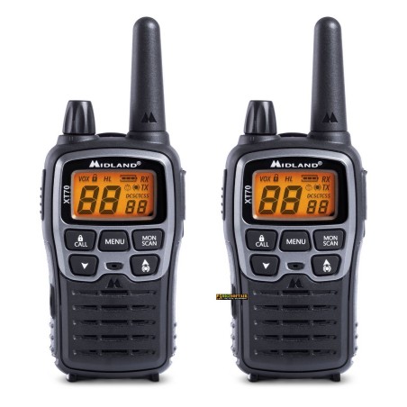 Midland XT70 — Walkie Talkie Dual Band, Portata fino a 12 km