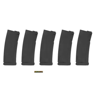 Specna Arms Set of 5 Mid-Cap Magazines M4 M16 Series 125bb Black SPE-05-025718