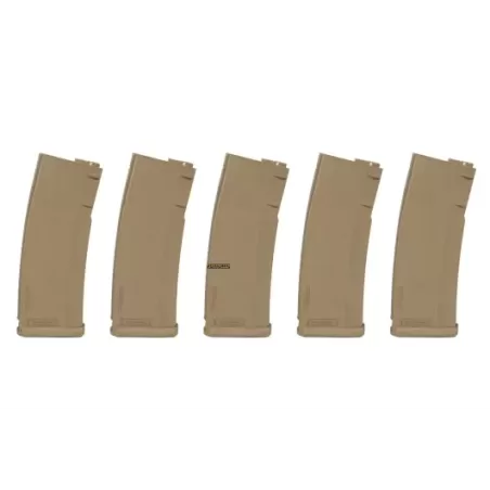 Specna Arms Set of 5 Mid-Cap Magazines M4 M16 Series 125bb Tan SPE-05-025720