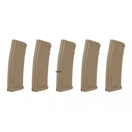 Specna Arms Set of 5 Mid-Cap Magazines M4 M16 Series 125bb Tan SPE-05-025720