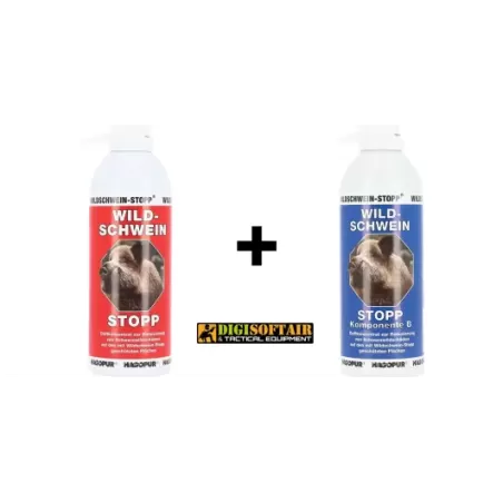 Set di 2 Bombole di Repellente per Cinghiali Hagopur Wild Boar Stop - Blu e Rosso (400ml)