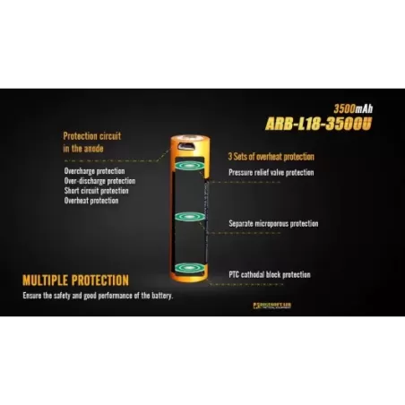 Vendita online FENIX ARB-L18-3500U batteria ricaricabile 3500mAh 18650