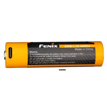 Fenix ARB-L18-4000U 18650 — 4000 mAh USB-C Rechargeable Battery Fenix ARB-L18-4000U 18650 — 4000 mAh USB-C Rechargeable Battery