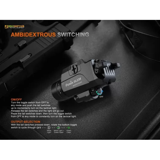 Fenix GL23 Tactical Light with Green Laser Sight 1200 lumens