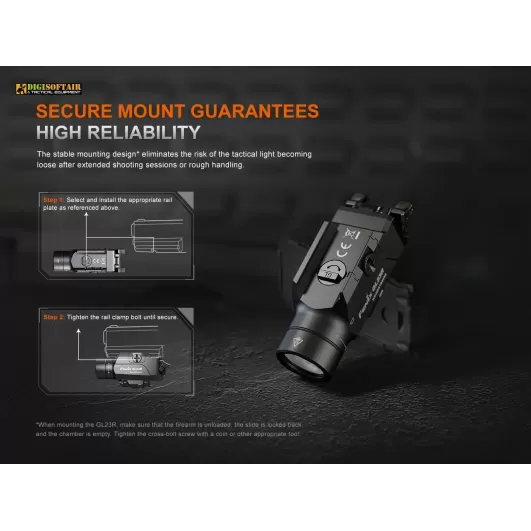 Fenix GL23 Tactical Light with Green Laser Sight 1200 lumens