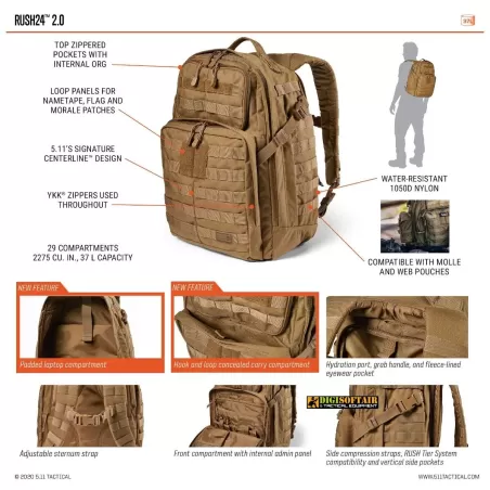 5.11 Rush 24 2.0 Backpack Storm color