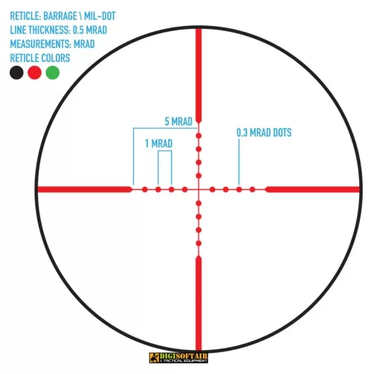 Firefield Barrage 1.5-5x32 Riflescope with Red Laser EU FF13062EU