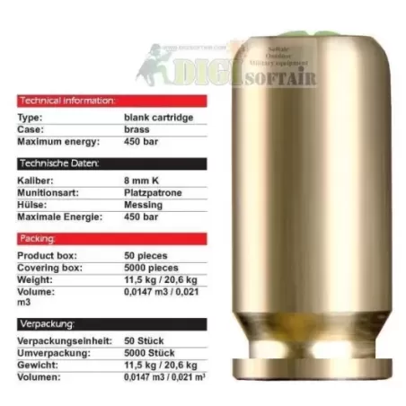 CARTUCCE Victory A SALVE CAL. 8mm 50pcs
