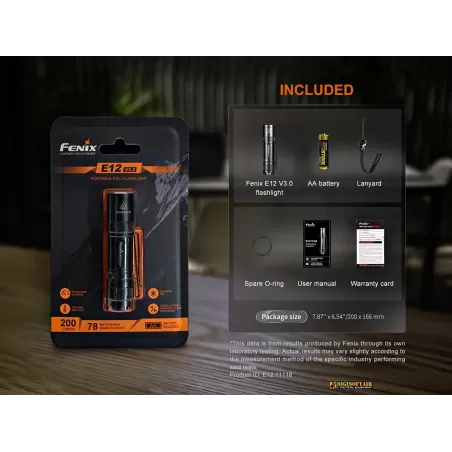 Fenix E12 V3.0 Torcia 200 lumen