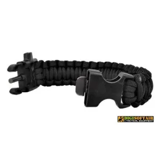 Vendita online Bracciale paracord NERO con fischietto e acciarino R09348 2