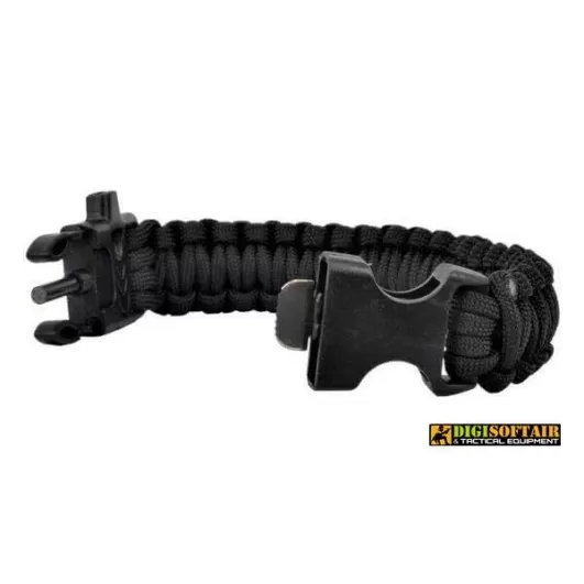 Buy BLACK paracord bracelet with whistle and